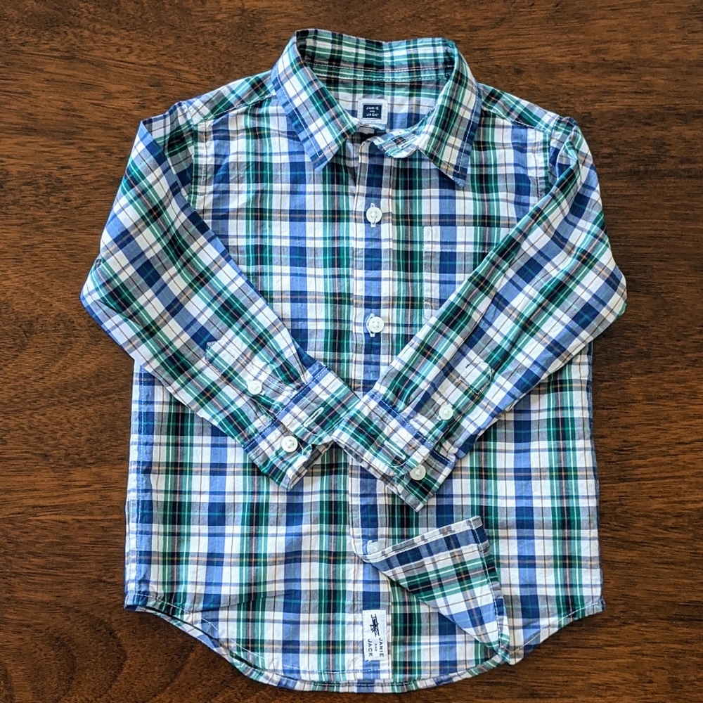 Janie and Jack plaid button down shirt